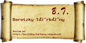 Beretzky Tárkány névjegykártya